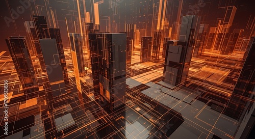 Futuristic Cityscape Architecture Design.