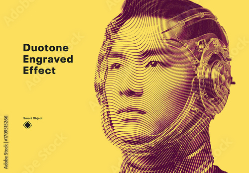 Duotone Engraved Photo Effect