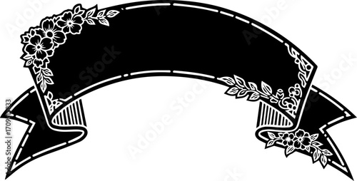 Elegant floral ribbon banner design for creative text placement and decorative headings