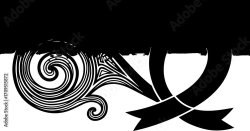 Elegant flourish and ribbon design element for professional branding and celebratory occasions
