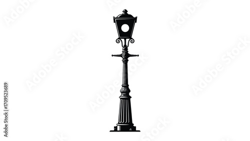 Elegant Victorian-Style Lamp Post Illustration
