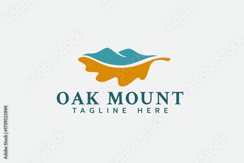 Oak leaf logo with mountains. It's great for outdoor activity businesses, travel, adventure, etc.
