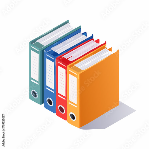 Organize your business with colorful ring binders, perfect for modern office management and efficient record keeping