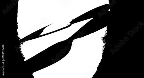 Dynamic abstract black and white brush strokes conveying energy and movement for modern design