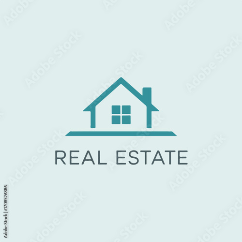 "Real Estate Logo Design with House Icon for Property Business"