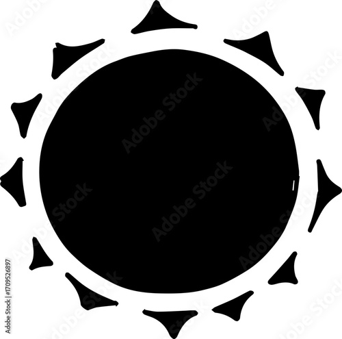 Radiant sunburst symbol, a powerful emblem of energy, warmth, and illumination for modern designs.