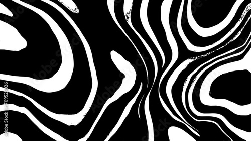 Engraving style line drawing in black and white. This vector illustration features an abstract pattern with smooth contours.