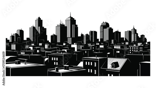 Cityscape Silhouette Illustration