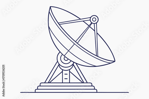 Outline of a Satellite Dish or Radar Antenna on a Base communication technology