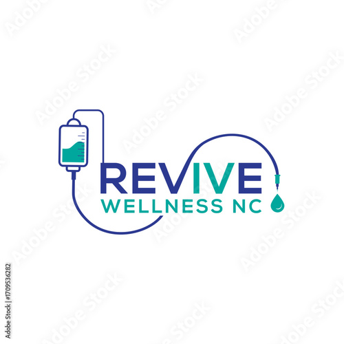 Revive wellness nc logo with iv drip and dot