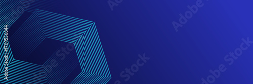 Dark blue background with hexagon geometric lines pattern. Abstract shiny hexagon lines. Futuristic technology concept. eps 10