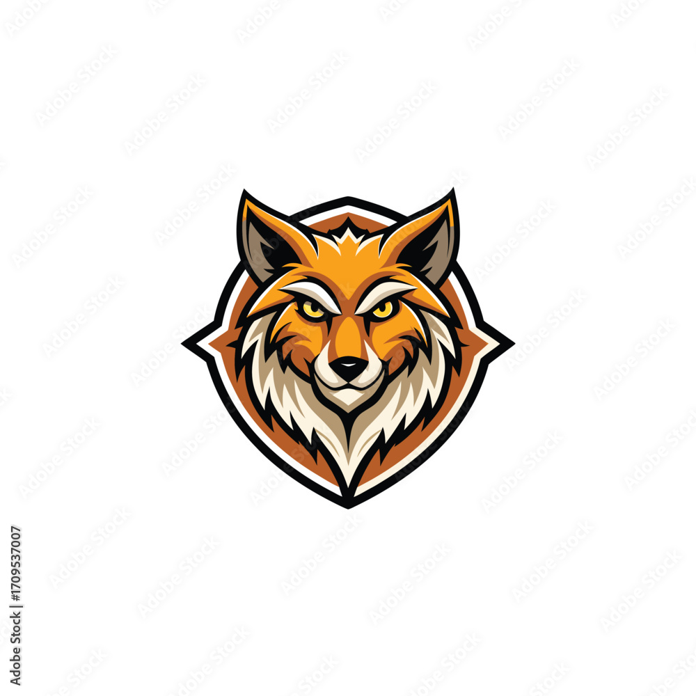 Fototapeta premium Fierce Fox Head Mascot Logo Design