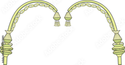 Traditional Indonesian Wedding Decoration Janur Kuning Illustration