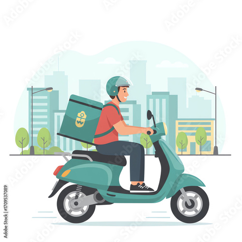 man on scooter online delivery 