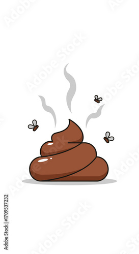 A pile of smelly feces with flies buzzing around it.