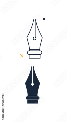 The elegance of a classic fountain pen nib. A writing instrument for creative expression.