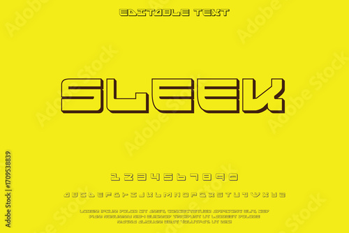 Bold yellow background with sleek text and abstract design