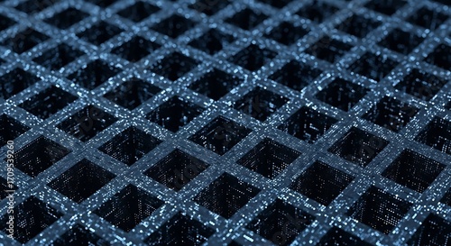 Closeup of a Grid Patterned Surface.