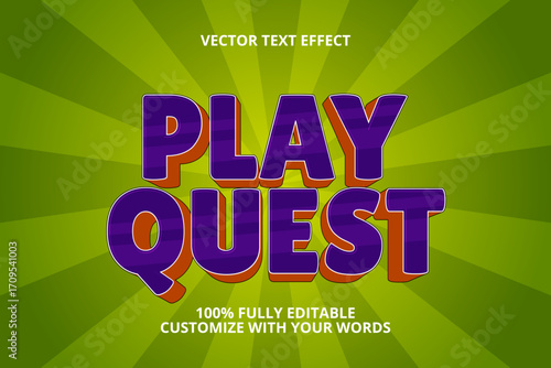 play quest editable text effect for kids