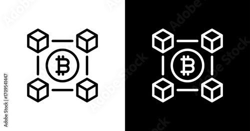 Blockchain Icon Set Multiple Style Collection