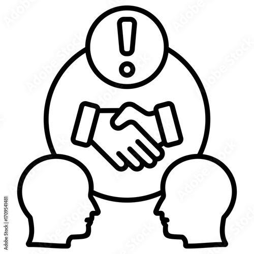 Conflict Resolution Outline Icon