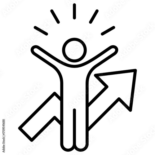 Employee Motivation Outline Icon