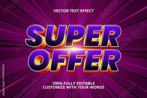 super offer editable text effect for sale