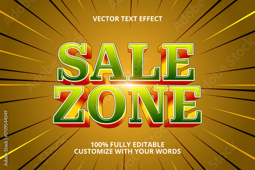 sale zone editable text effect for sale