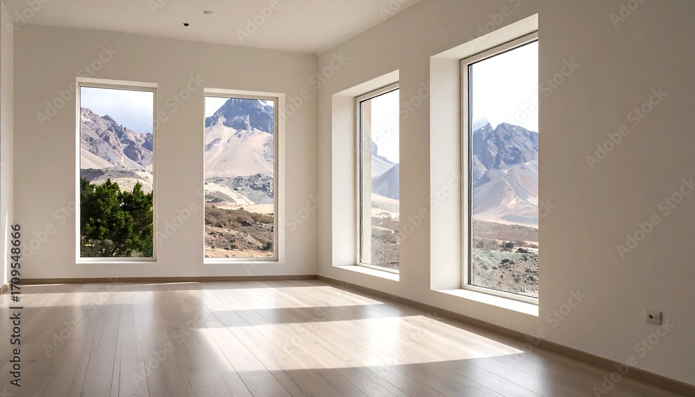 Fototapeta premium Empty room with mountain views