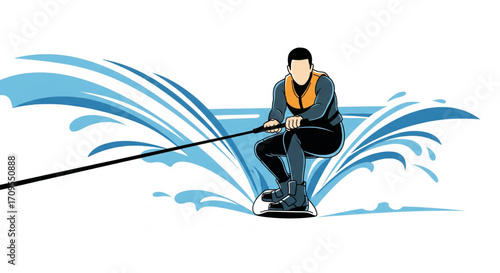 Man wakeboarding,  water splashes,  action shot,  sport,  extreme.