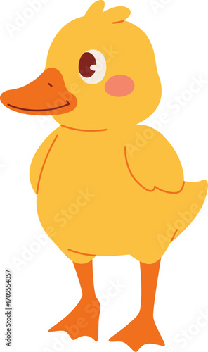 Cute Yellow Duckling Illustration