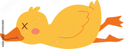 Tired Yellow Duck Illustration