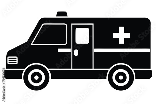 ambulance silhouette vector icon
