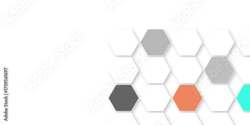Abstract bright and colorful hexagon mosaic wallpaper or background. can be used for template, poster, backdrop, book cover, brochure, leaflet, flyer. Colorful infinity abstract background. 3d render.