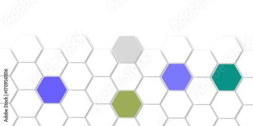 Abstract bright and colorful hexagon mosaic wallpaper or background. can be used for template, poster, backdrop, book cover, brochure, leaflet, flyer. Colorful infinity abstract background. 3d render.