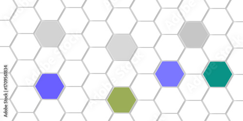 Abstract bright and colorful hexagon mosaic wallpaper or background. can be used for template, poster, backdrop, book cover, brochure, leaflet, flyer. Colorful infinity abstract background. 3d render.