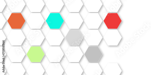 Abstract bright and colorful hexagon mosaic wallpaper or background. can be used for template, poster, backdrop, book cover, brochure, leaflet, flyer. Colorful infinity abstract background. 3d render.