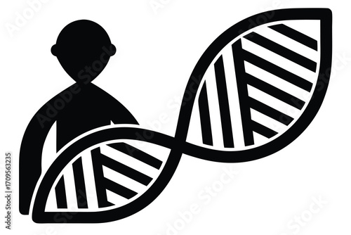 dna research silhouette vector icon