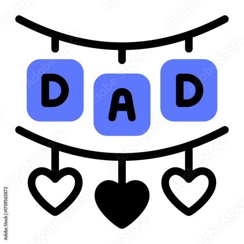 This Garland icon is suitable for Father's Day, Family bonding, etc