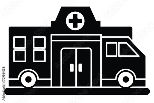 emergency room silhouette vector icon