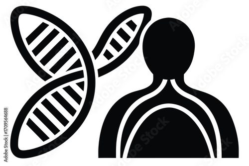 genetic research silhouette vector icon