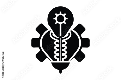 medical innovation silhouette vector icon