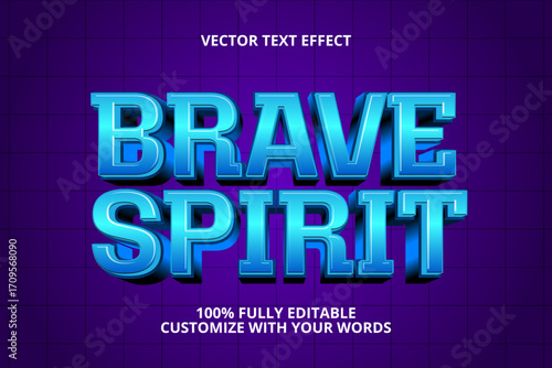 brave spirit editable text effect for hero