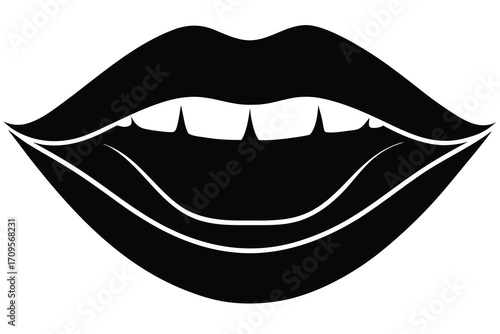 mouth silhouette vector icon
