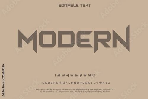 Modern geometric font display with numbers and letters