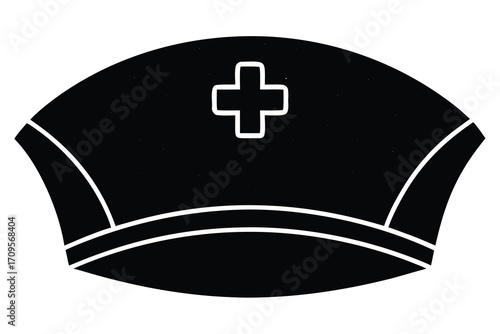 nurse cap silhouette vector icon