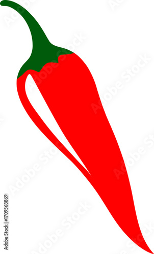 Simple Red Chili Pepper Vector Icon