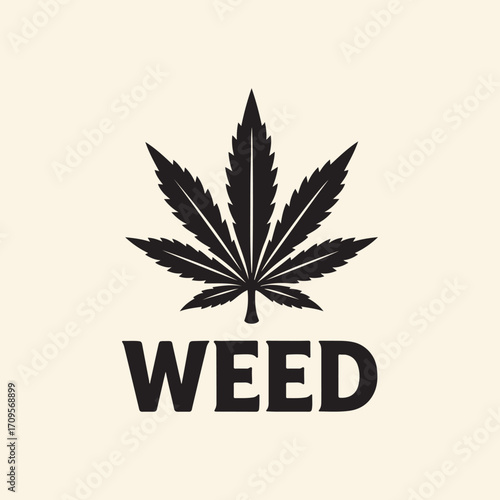 Weed Logo – Cannabis Leaf Vector Icon for Branding and Lifestyle Design