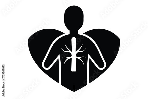 organ donation silhouette vector icon