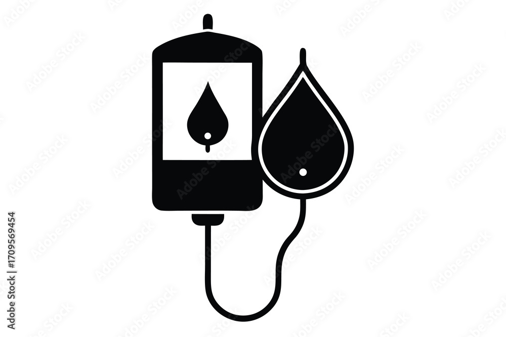 Fototapeta premium plasma donation silhouette vector icon
